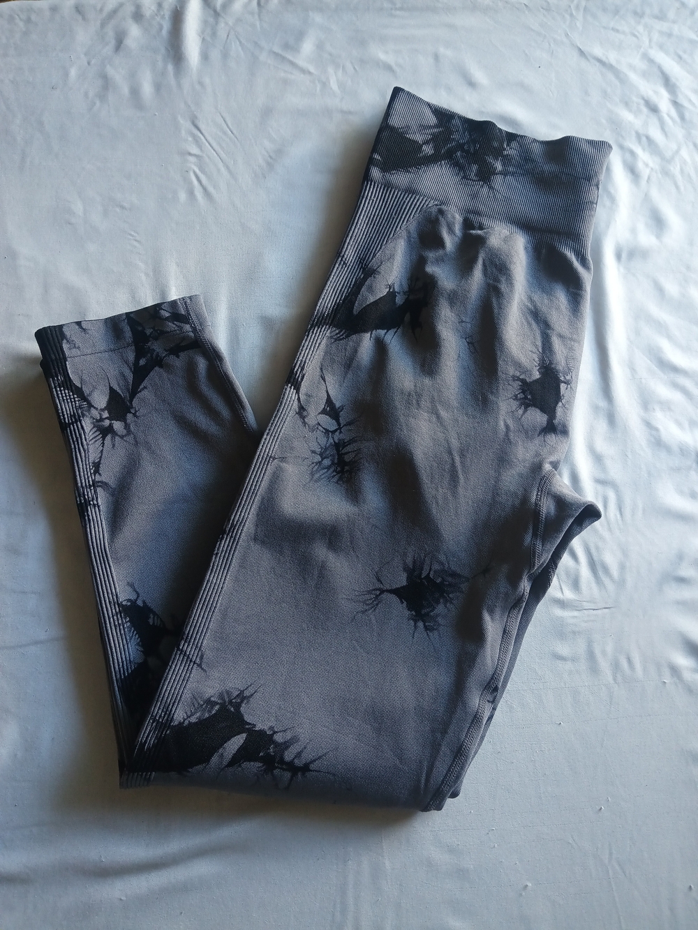 Women's Gray Tie-Dye Active Leggings
